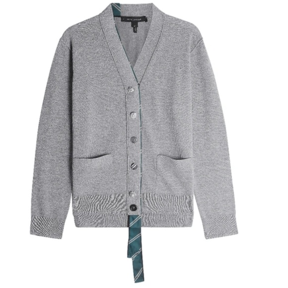 MARC JACOBS Grey Wool Jewel Buttons Cardigan - Picture 2 of 11
